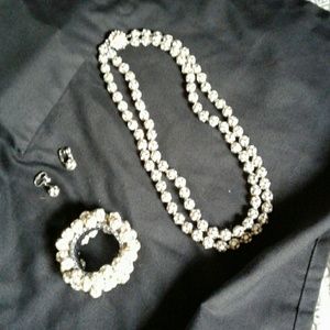 Vintage 40's rhinestone jewelry.